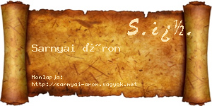 Sarnyai Áron névjegykártya