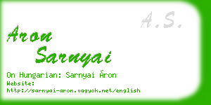 aron sarnyai business card